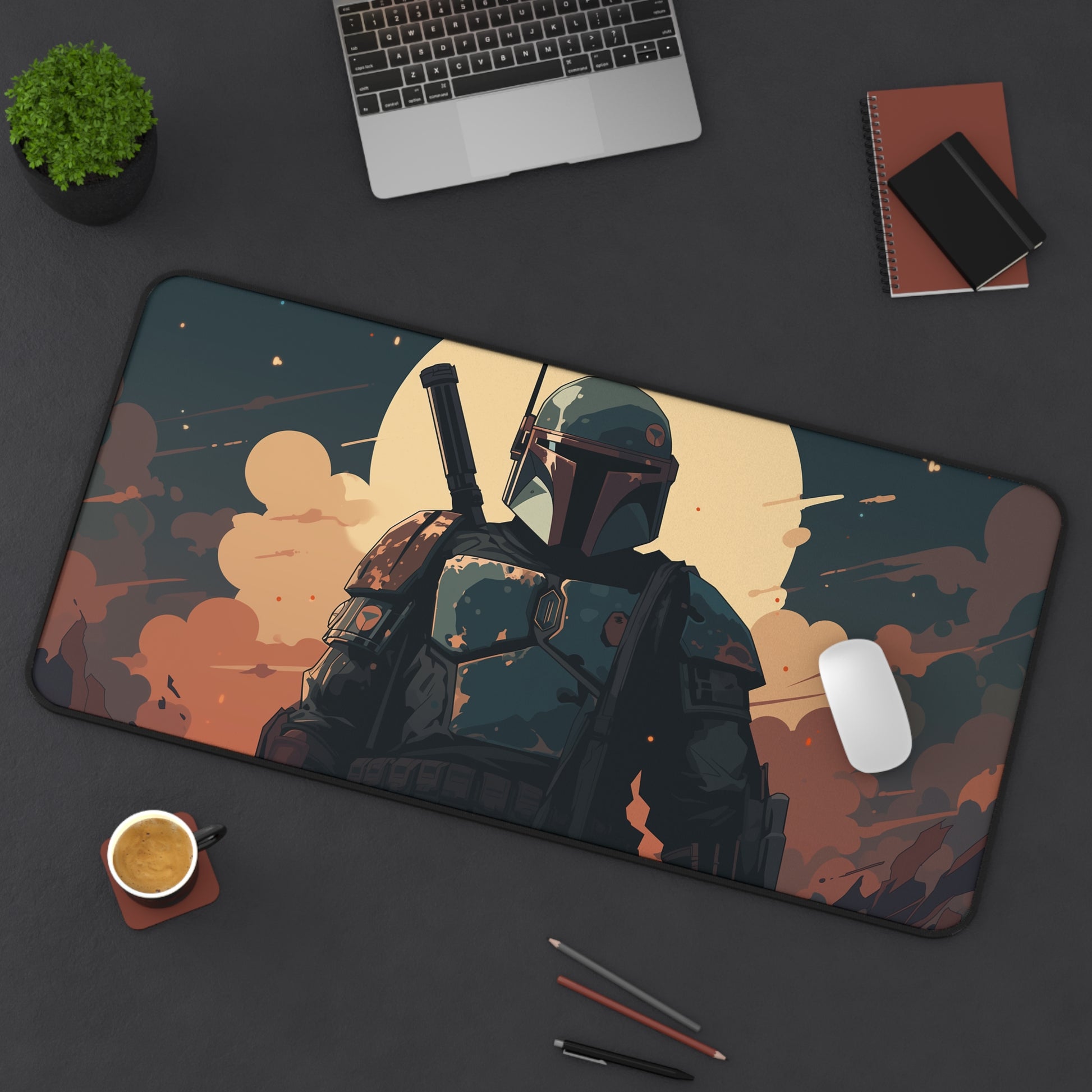 Mandalorian Desk Mat, Gaming keyboard matt, mousepad large, XXL extended deskpad mouse pad - Bold Print