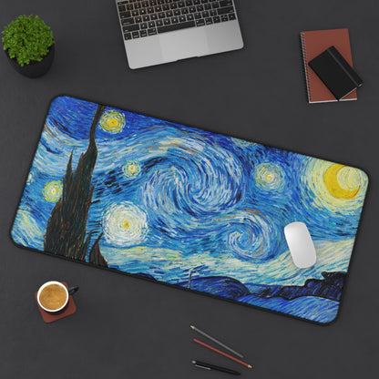 Vincent van Gogh The Starry Night Desk Mat, Gaming keyboard matt, mousepad large, XXL extended deskpad mouse pad