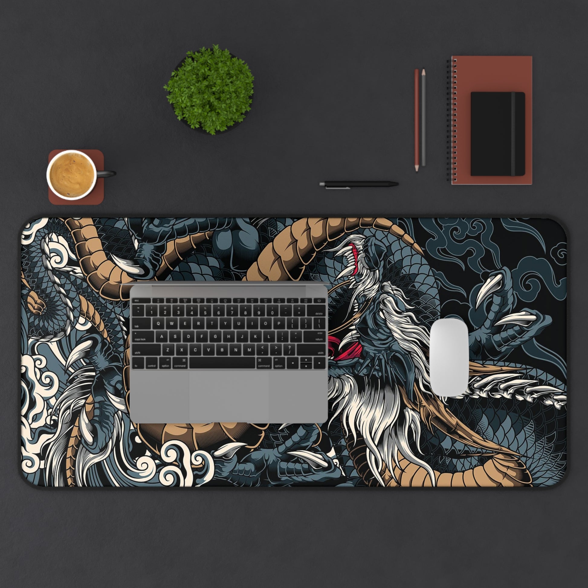 Dragon yakuza Desk Mat, deskmat xl, Gaming keyboard matt, mousepad large, XXL extended deskpad mouse pad, large gaming mousepad - Bolt Print