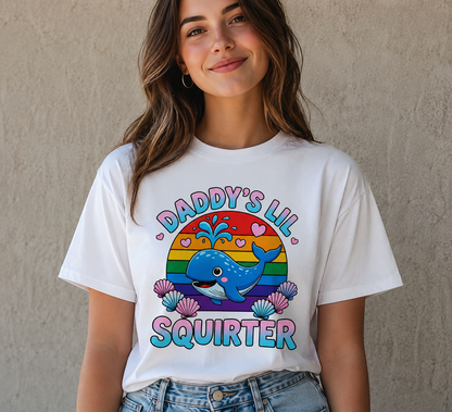 Inappropriate Daddy's Lil Squirter Joke Adult Humor T-Shirt