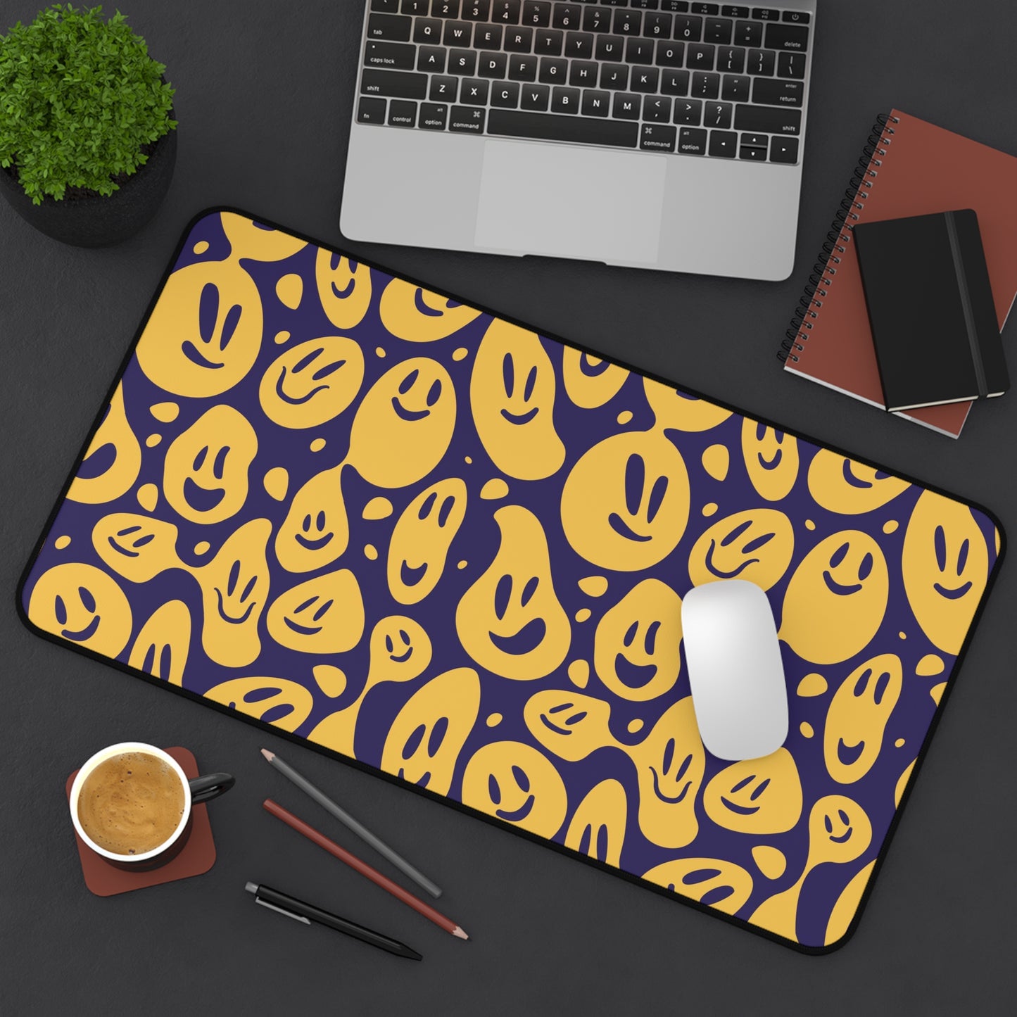 expanded distorted emoticon Desk Mat, gaming mouse mat, mousepad large, XXL deskpad mouse pad