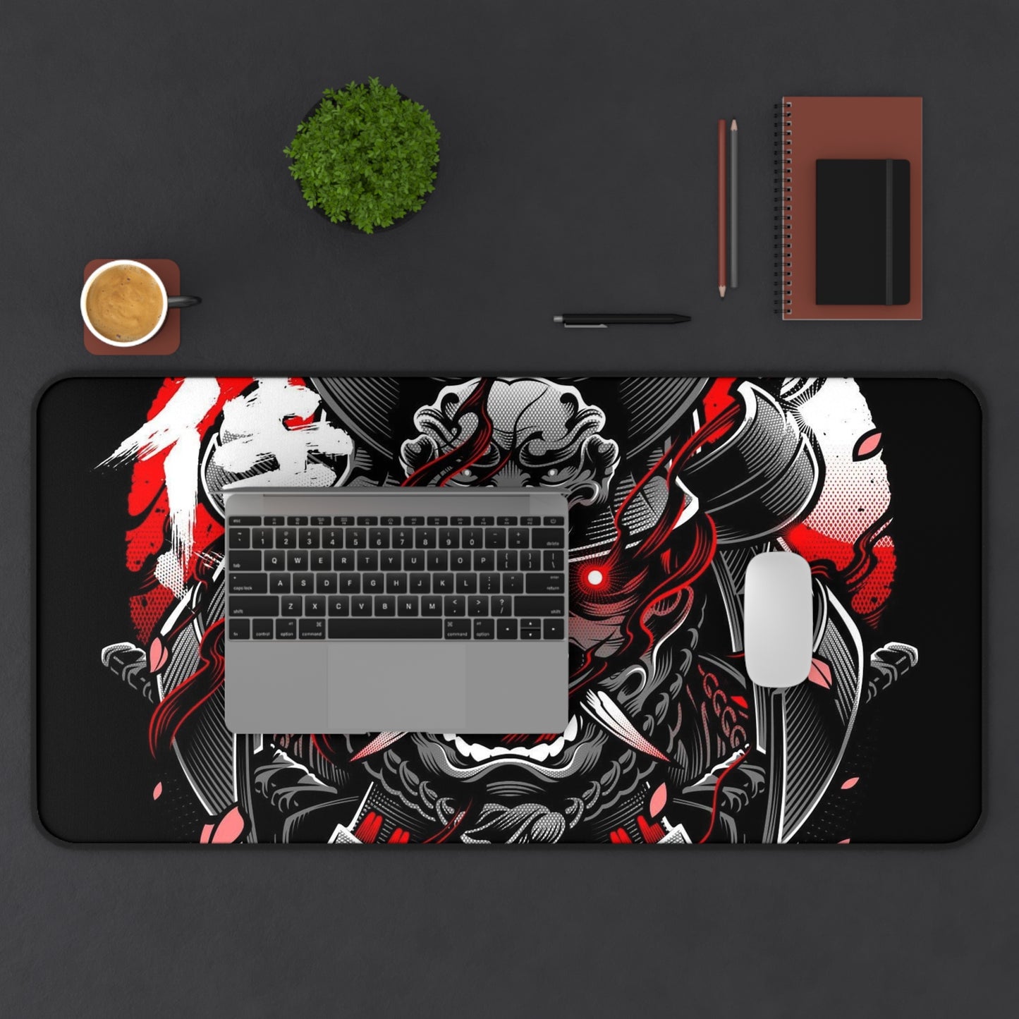 Samurai 2 Desk Mat, deskmat xl, Gaming keyboard matt, mousepad large, XXL extended deskpad mouse pad, large gaming mousepad - Bolt Print