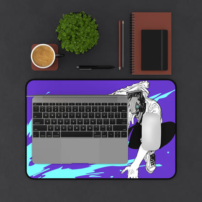 Man chainsaw purpleDesk Mat, Gaming keyboard matt, mousepad large, XXL extended deskpad mouse pad - Bolt Print