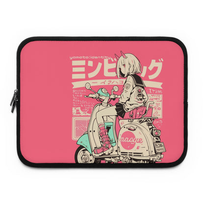 Anime Girl on Scooter Laptop sleeve
