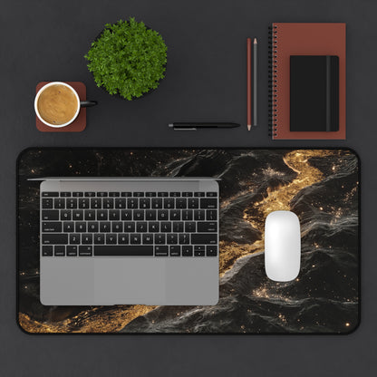 Dark Marble, Abstract Gaming Desk Mat