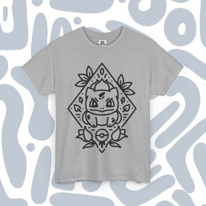 Minimalist Bulbasaur T-Shirt, Funny Anime Unisex tee
