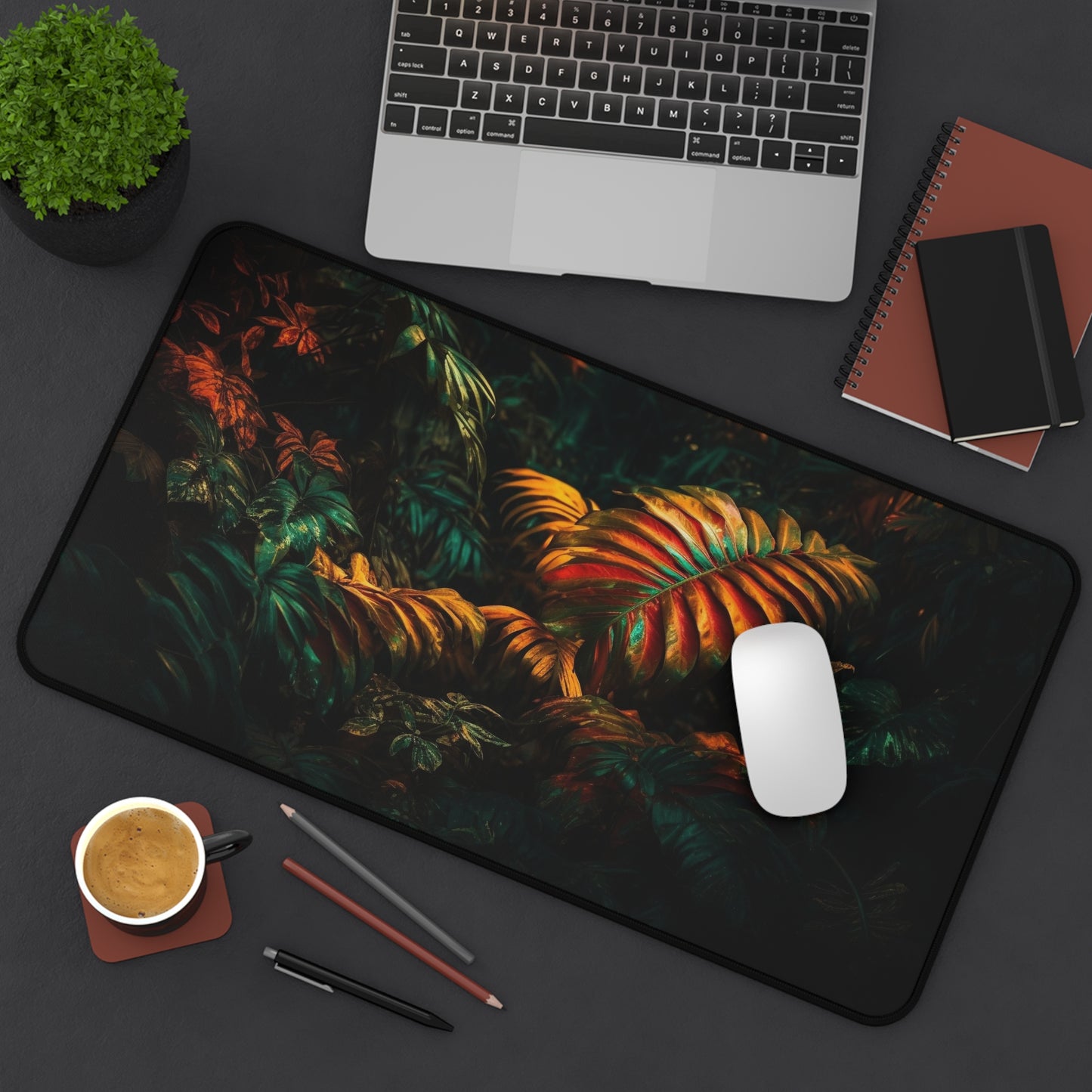 Tropical forest Desk Mat, Gaming keyboard matt, mousepad large, XXL extended deskpad mouse pad - Bold Print