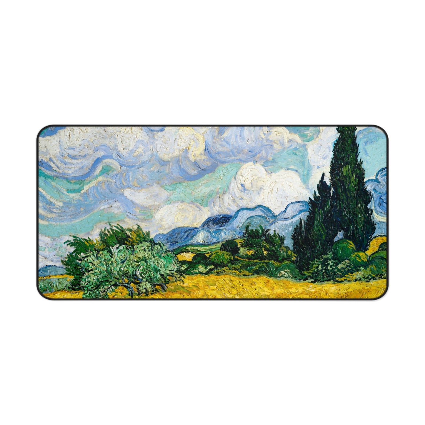 Vincent van Gogh Wheat Field with Cypresses Desk Mat, Gaming keyboard matt, mousepad large, XXL extended deskpad mouse pad