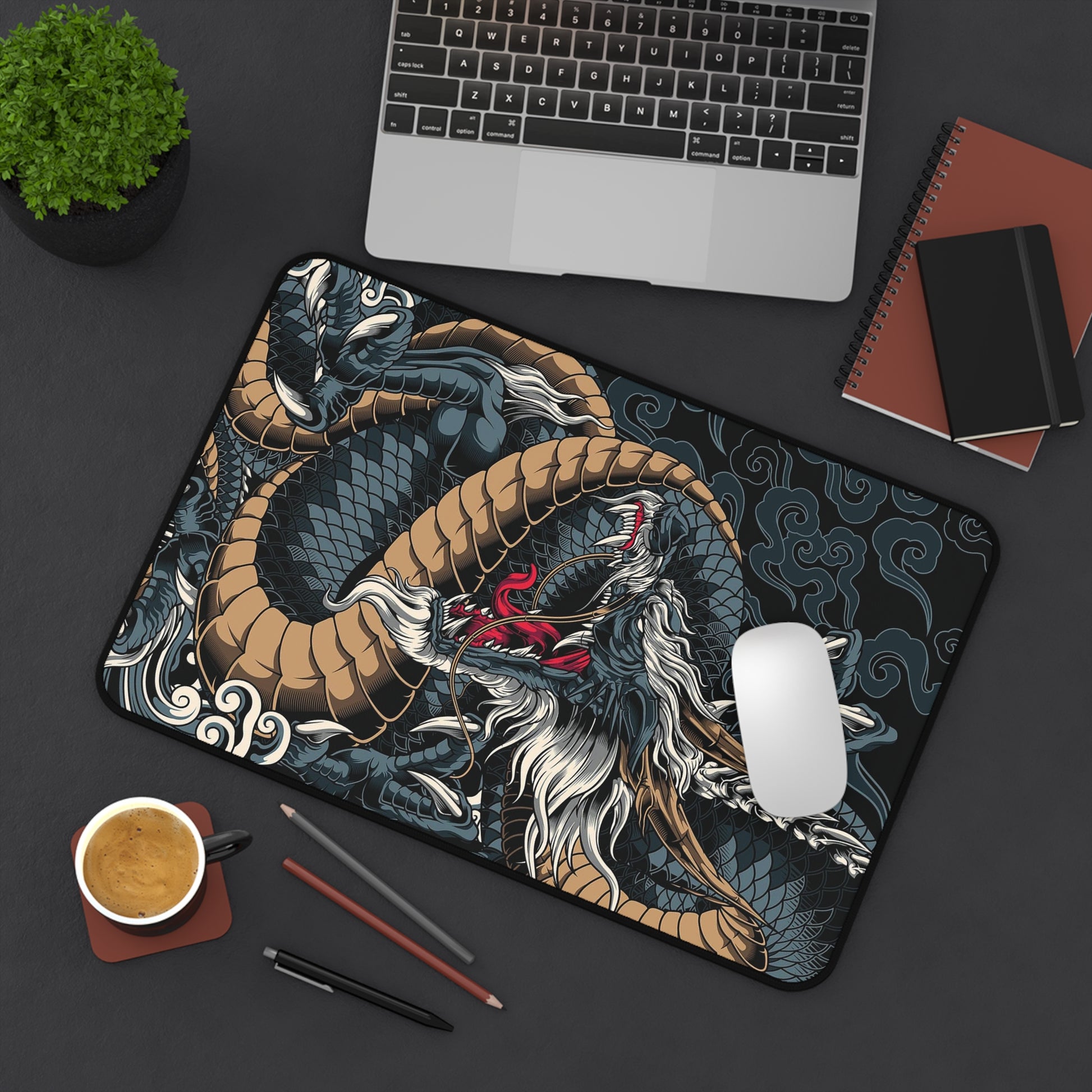 Dragon yakuza Desk Mat, deskmat xl, Gaming keyboard matt, mousepad large, XXL extended deskpad mouse pad, large gaming mousepad - Bolt Print