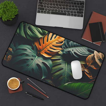 Exotic leaves Desk Mat, Gaming keyboard matt, mousepad large, XXL extended deskpad mouse pad - Bold Print