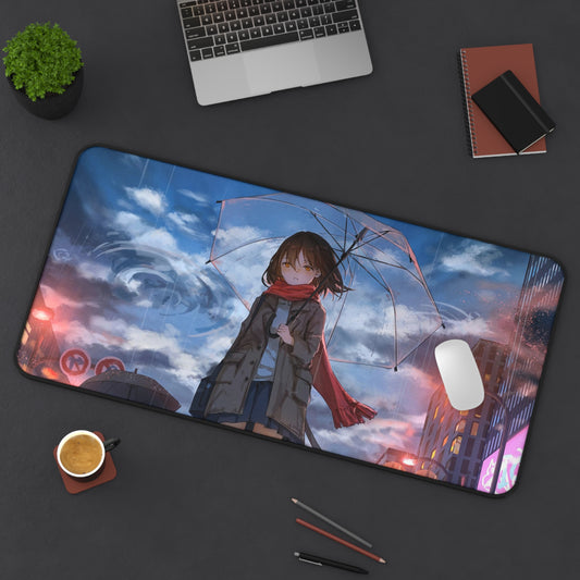 Anime girl with umbrella Desk Mat, deskmat xl, Gaming keyboard matt, mousepad large, XXL extended deskpad mouse pad, large gaming mousepad - Bolt Print