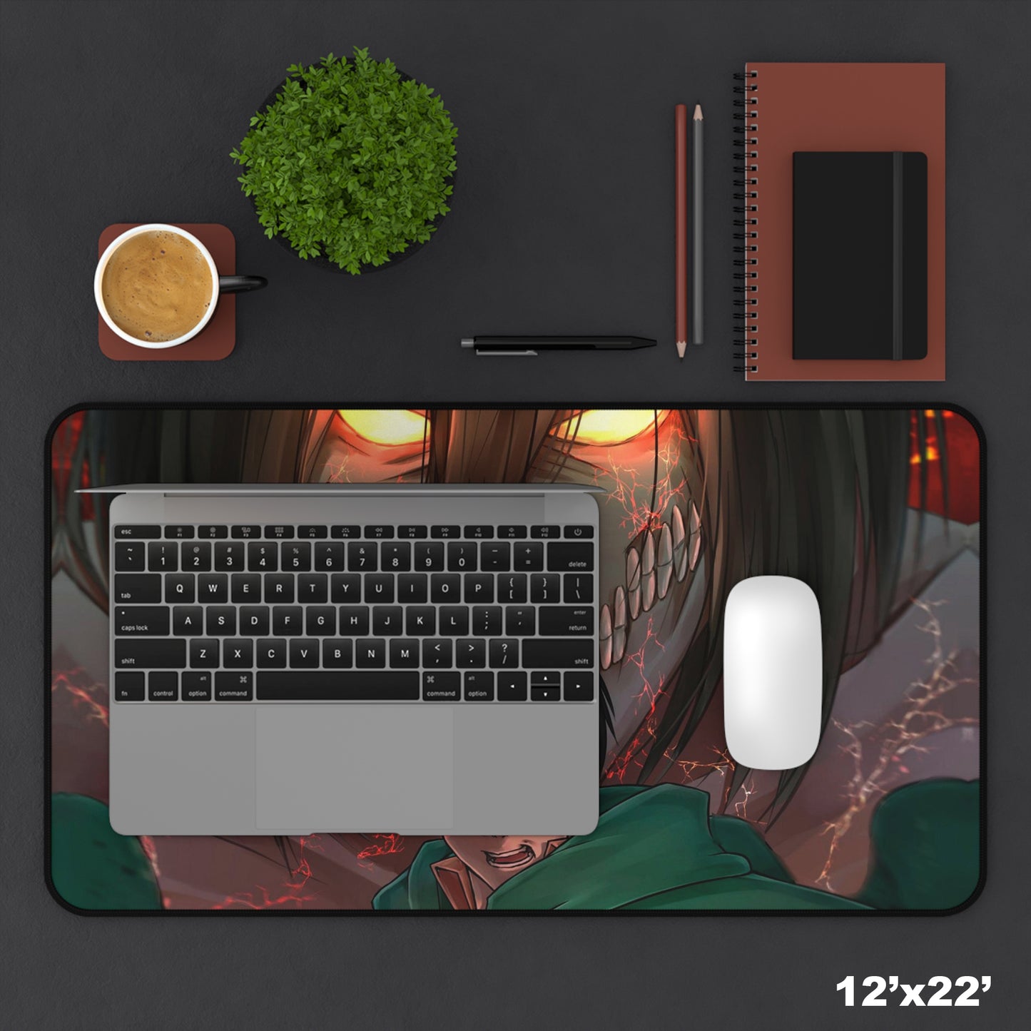 Attack of the Titans Desk Mat, deskmat xl, Gaming keyboard matt, mousepad large, XXL extended deskpad mouse pad, large gaming mousepad - Bolt Print