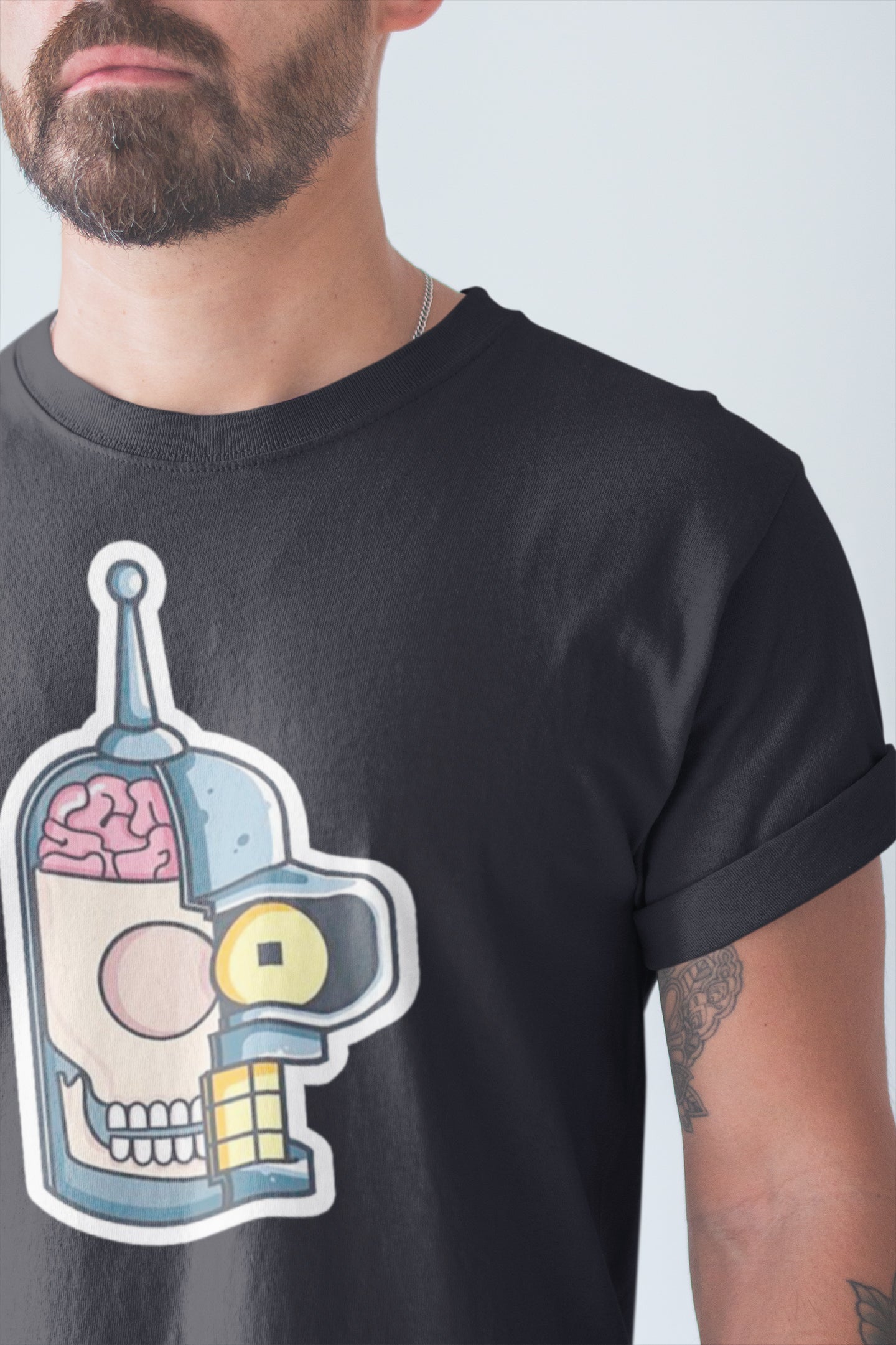 Half of bender's head T-shirt, funny t-shirt, graphic shirts, unisex tshirt, printed T-shirt - Bolt Print