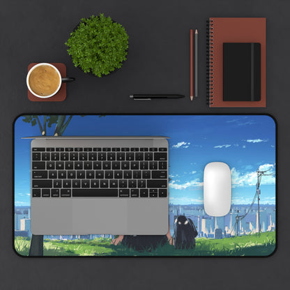 Anime girl looking into the distance Desk Mat, deskmat xl, Gaming keyboard matt, mousepad large, XXL extended deskpad mouse pad, large gaming mousepad - Bolt Print