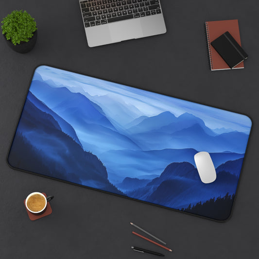 Indigo Mountains Desk Mat, Gaming keyboard matt, mousepad large, XXL extended deskpad mouse pad