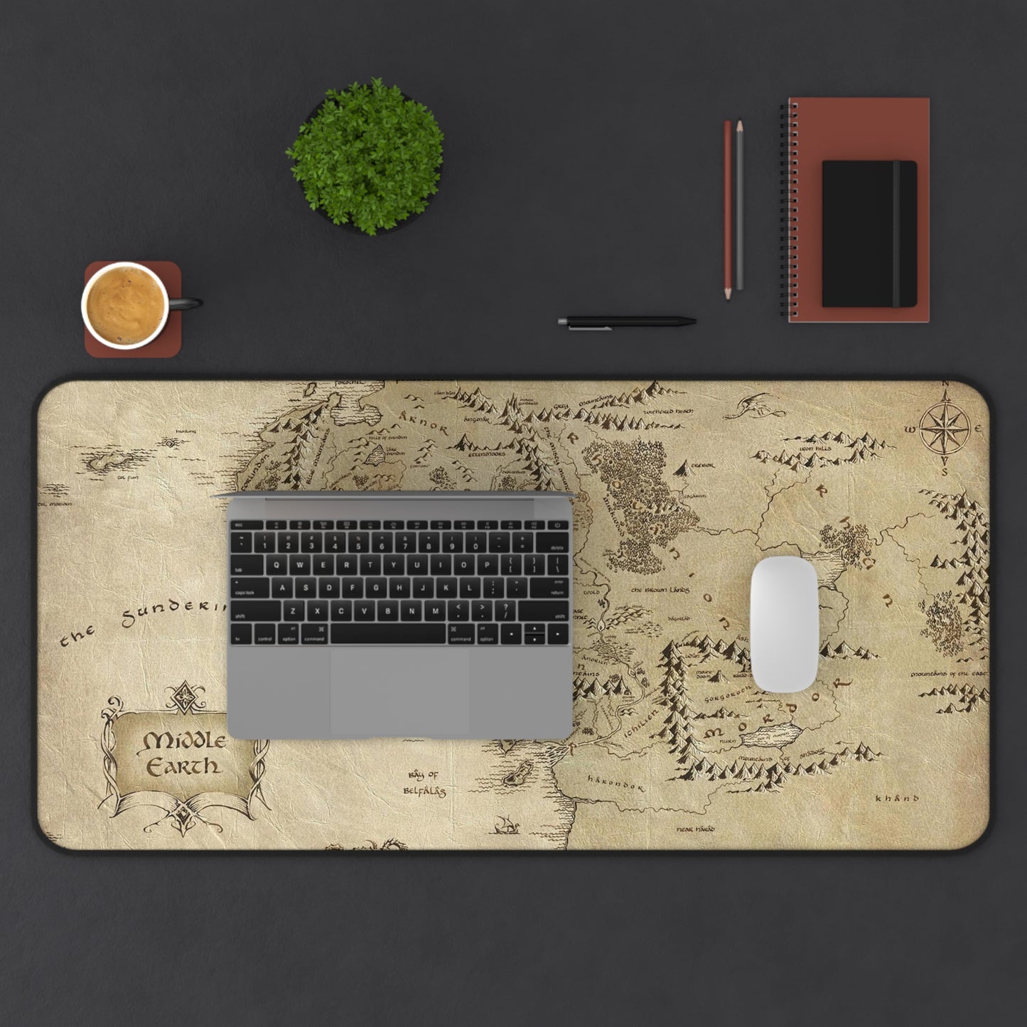 Map lord of the ring Desk Mat, deskmat xl, Gaming keyboard matt, mousepad large, XXL extended deskpad mouse pad, large gaming mousepad - Bolt Print