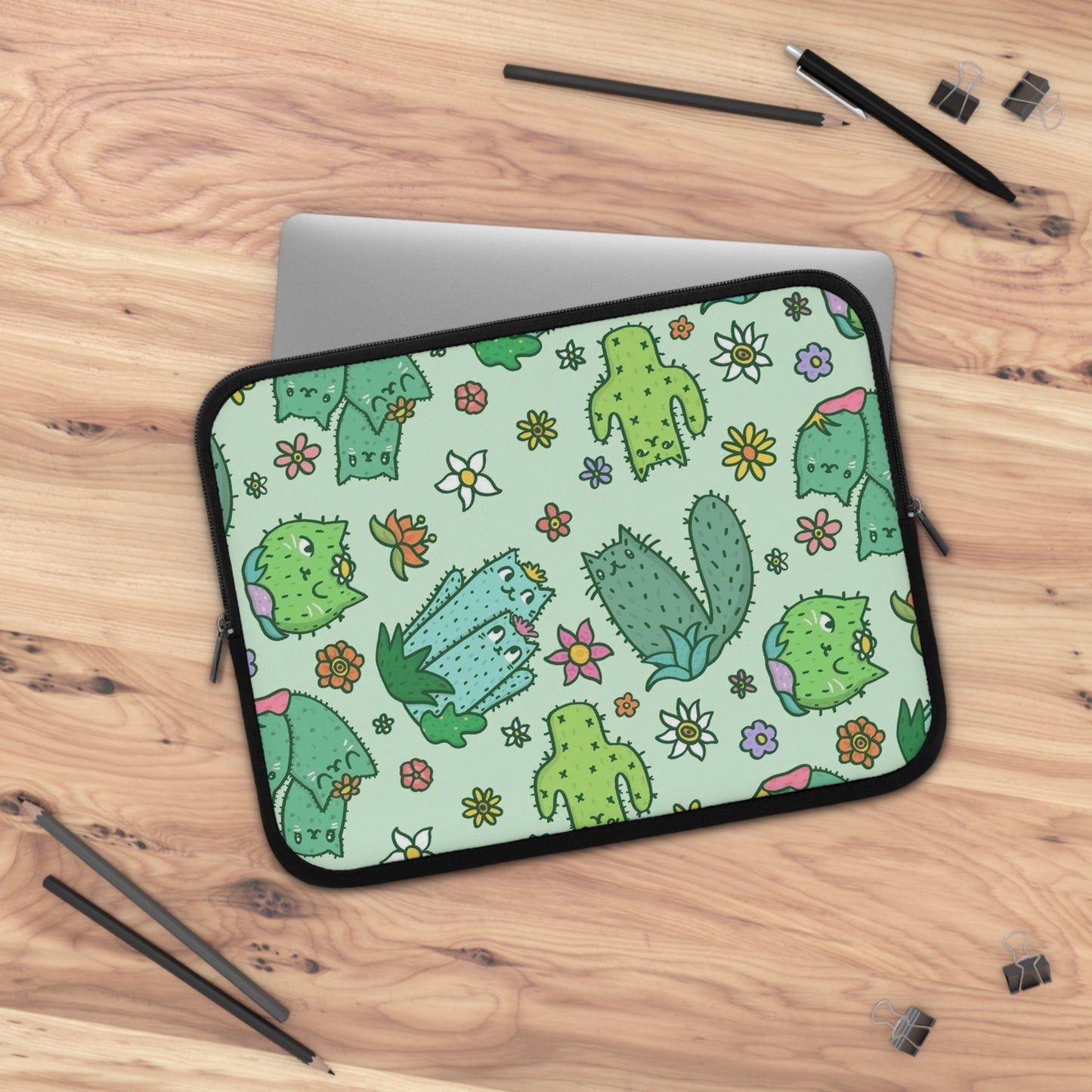 Cats cacti Laptop sleeve macbook or any laptop, laptop bag, laptop cover