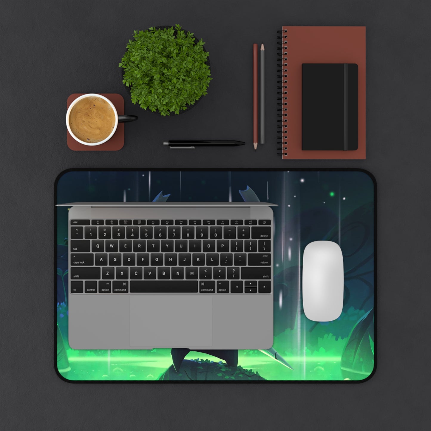 Hollow Knight Green Desk Mat, Gaming keyboard matt, mousepad large, XXL extended deskpad mouse pad - Bold Print