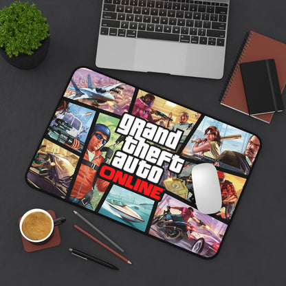 GTA Online Desk Mat, Gaming keyboard matt, mousepad large, XXL extended deskpad mouse pad - Bold Print