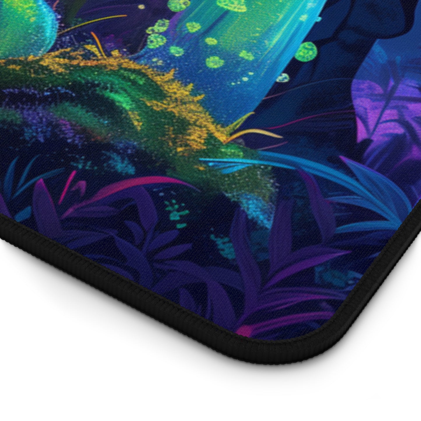 neon mushrooms Desk Mat, Psychedelic gaming mouse mat, XXL deskpad mouse pad