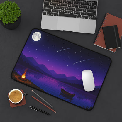 Pixel night sky Gaming Desk Mat