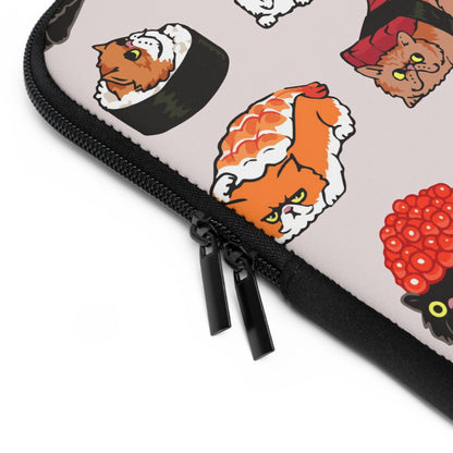 Anime Sushi cats Laptop sleeve macbook or any laptop 13, 15, 17 inch with print, Laptop carrying case