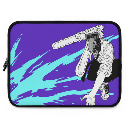 Man chainsaw purple anime Laptop sleeve, Laptop carrying case, laptop bag - Bolt Print