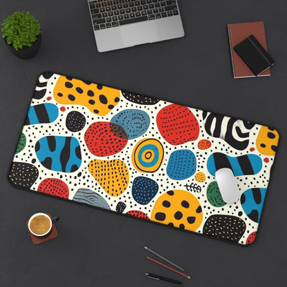 Abstract Spots and Dots Desk Mat
