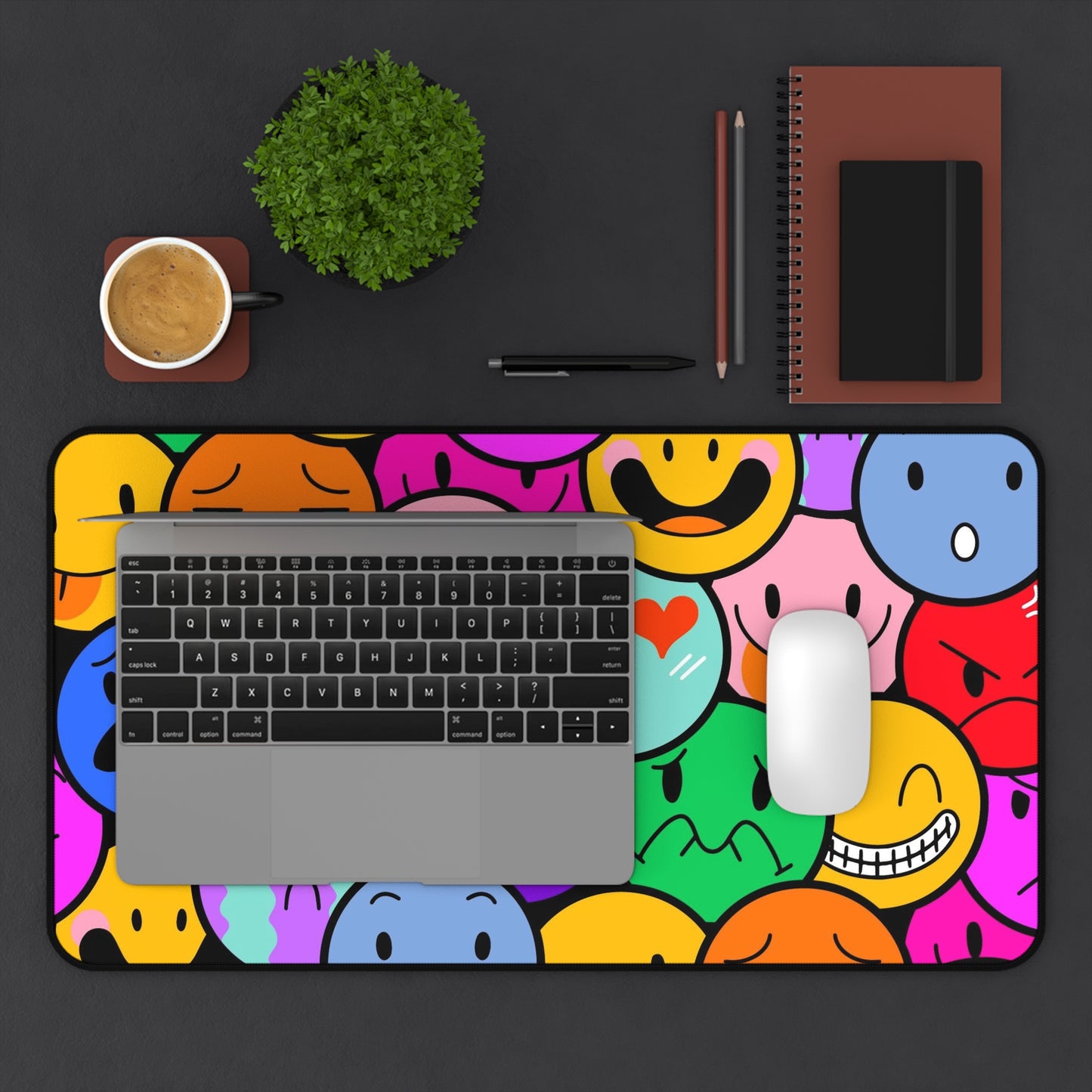 smile emoticons Desk Mat, gaming mouse mat, mousepad large, XXL deskpad mouse pad