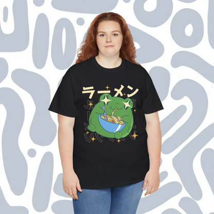 T-shirt Kawaii frog eating ramen