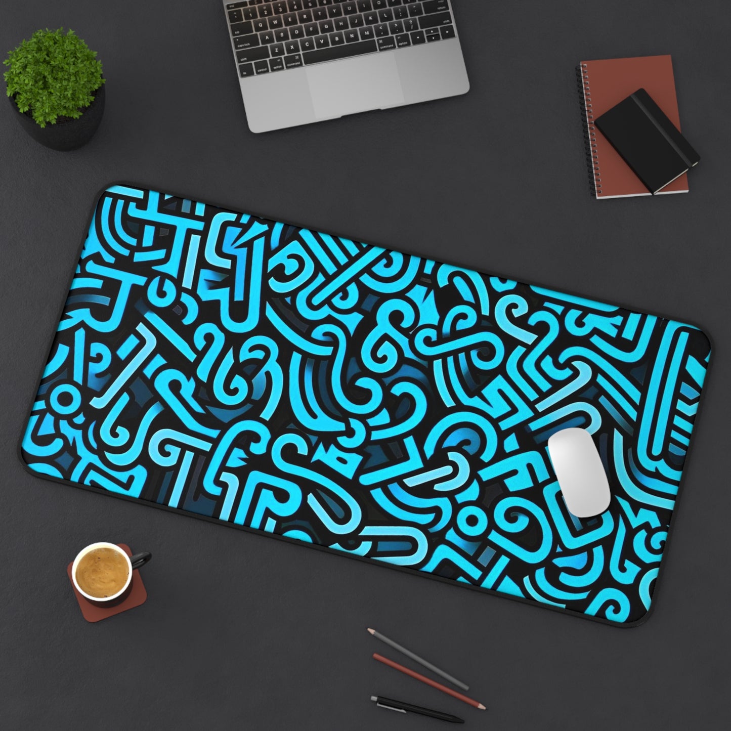 Complicated thing doodles Desk Mat, Gaming keyboard mat, mousepad large, XXL extended deskpad mouse pad