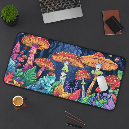 Forest mushrooms Desk Mat, Psychedelic gaming mouse mat, XXL deskpad mouse pad