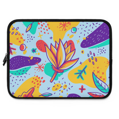 Painted abstract floral Laptop sleeve macbook or any laptop 12, 13, 14, 16, 17 inch, cute floral laptop sleeve, Laptop carrying case - Bolt Print