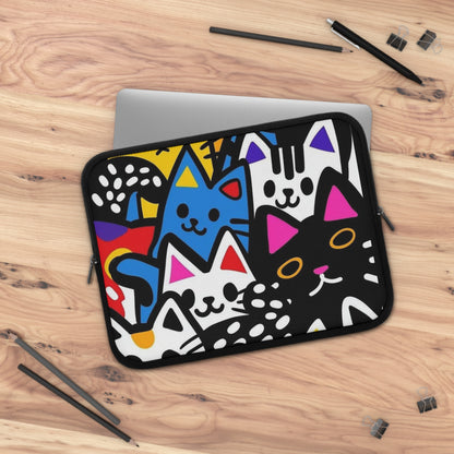 Colored cats Laptop sleeve macbook or any laptop, laptop bag, laptop cover