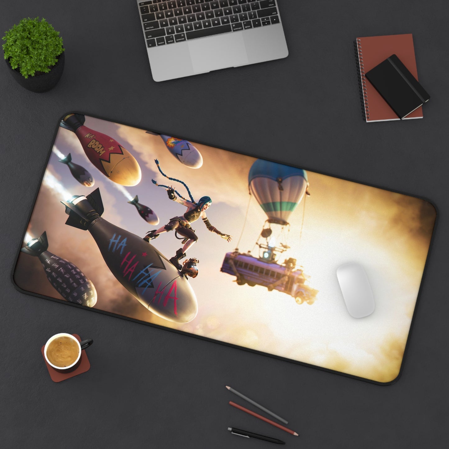 Fortnite Bombs Desk Mat, Gaming keyboard matt, mousepad large, XXL extended deskpad mouse pad