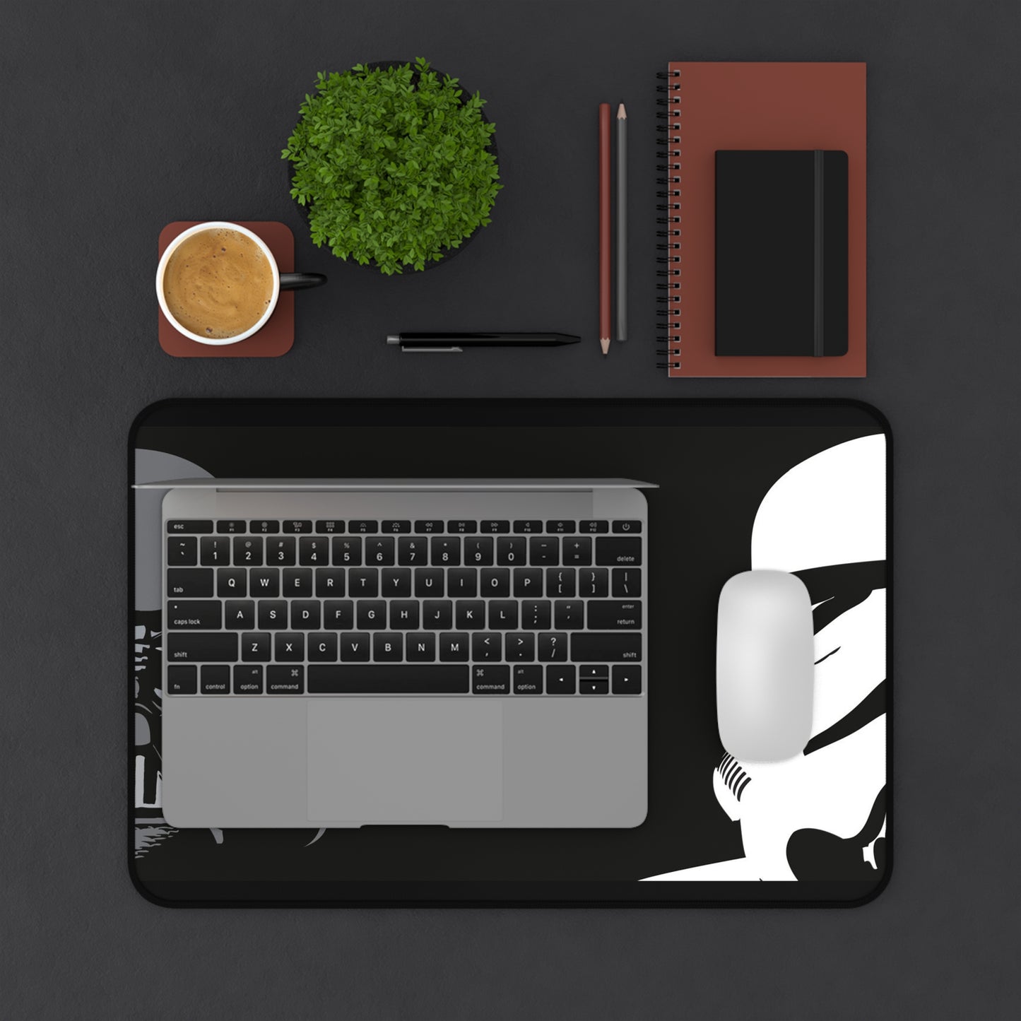 Darth Vader and Stormtrooper half face Desk Mat, gaming mouse mat, mousepad large, XXL deskpad mouse pad