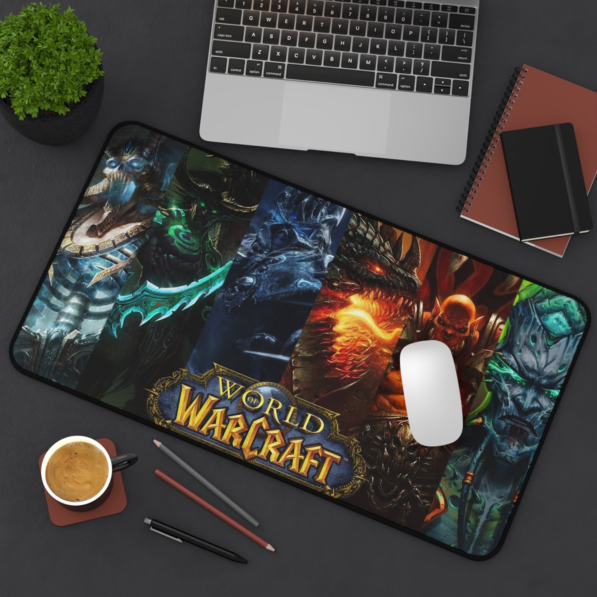 Heroes of World of Warcraft Desk Mat, Gaming keyboard matt, mousepad large, XXL extended deskpad mouse pad - Bolt Print