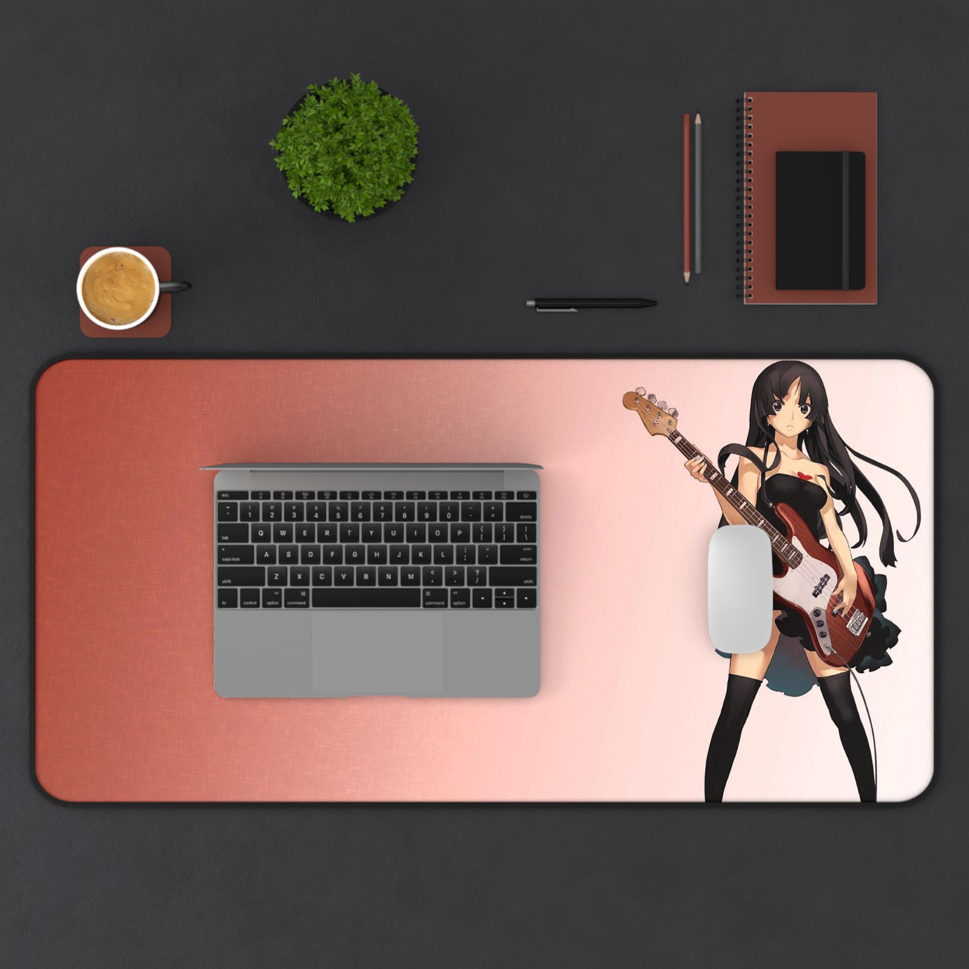 Anime girl with guitar Desk Mat, deskmat xl, Gaming keyboard matt, mousepad large, XXL extended deskpad mouse pad, large gaming mousepad - Bolt Print