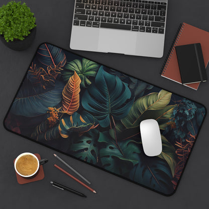 Jungle leaves Desk Mat, Gaming keyboard matt, mousepad large, XXL extended deskpad mouse pad - Bold Print