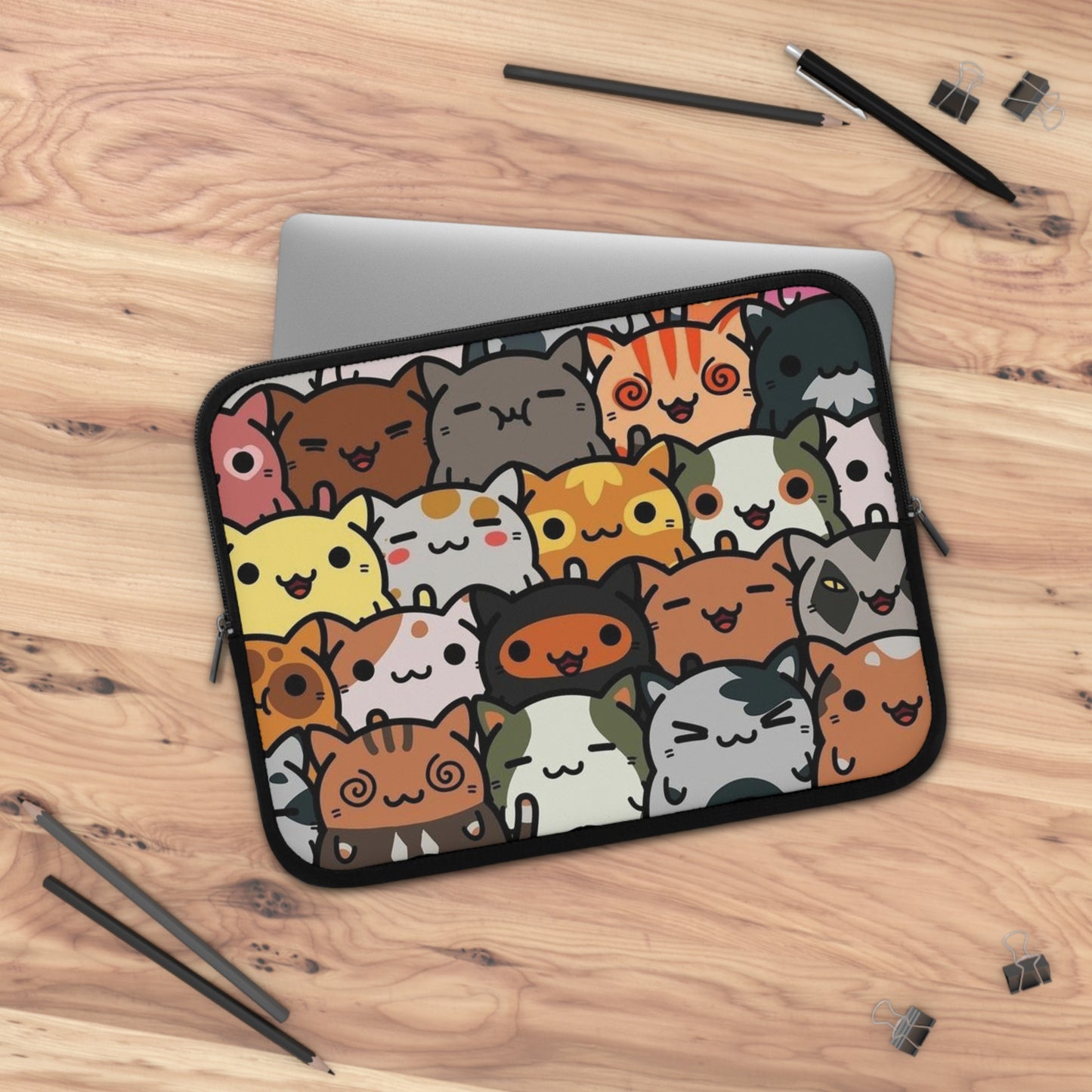 Kawaii cats Laptop sleeve macbook or any laptop, laptop bag, laptop cover