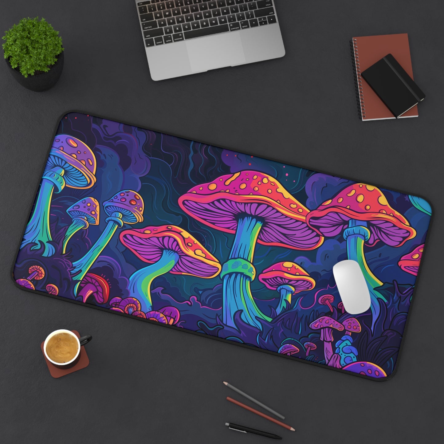 fly agarics Desk Mat, Psychedelic gaming mouse mat, XXL deskpad mouse pad