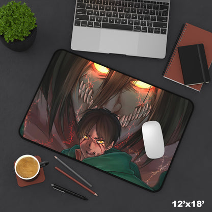 Attack of the Titans Desk Mat, deskmat xl, Gaming keyboard matt, mousepad large, XXL extended deskpad mouse pad, large gaming mousepad - Bolt Print