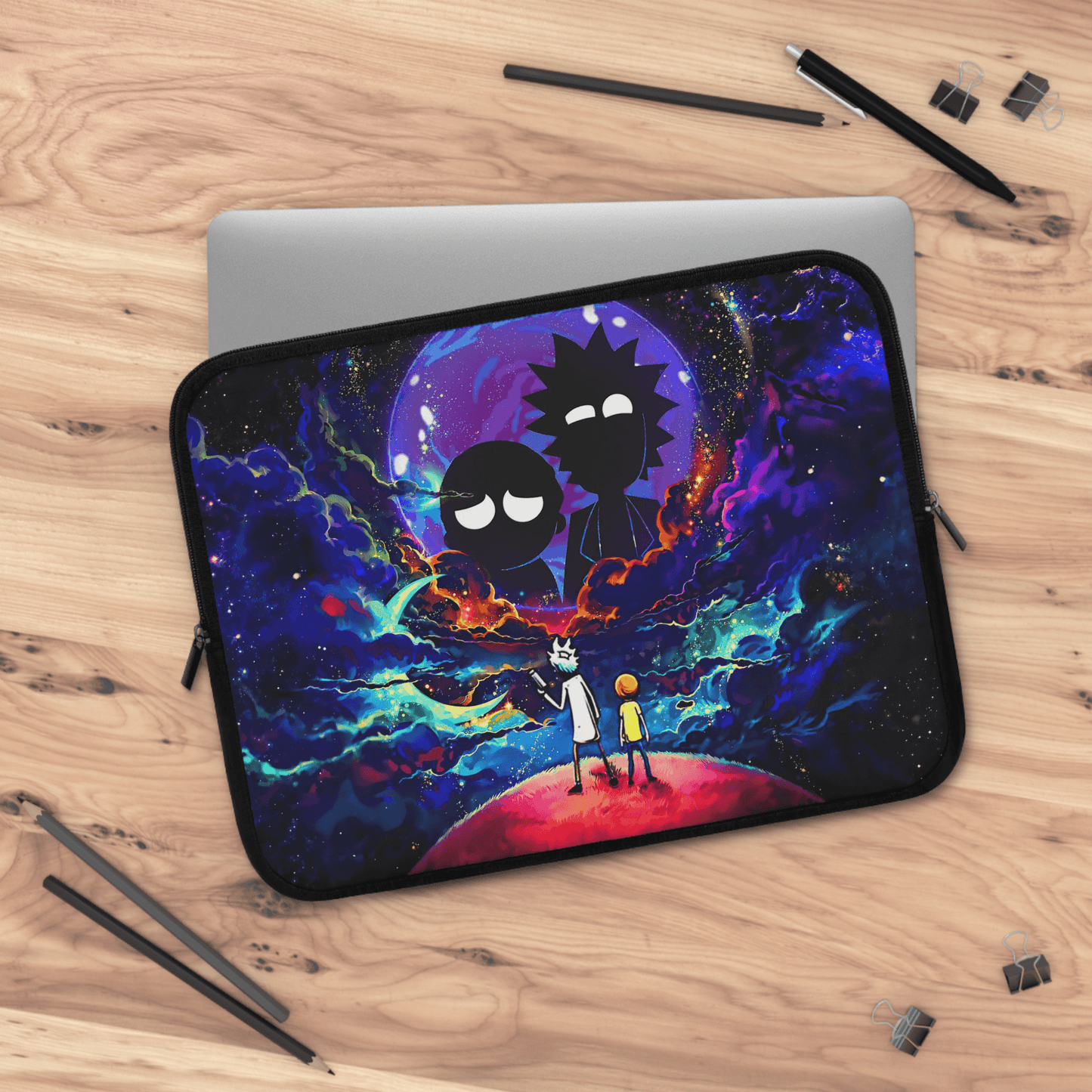 Neon Rick and Morty Laptop sleeve - Bolt Print