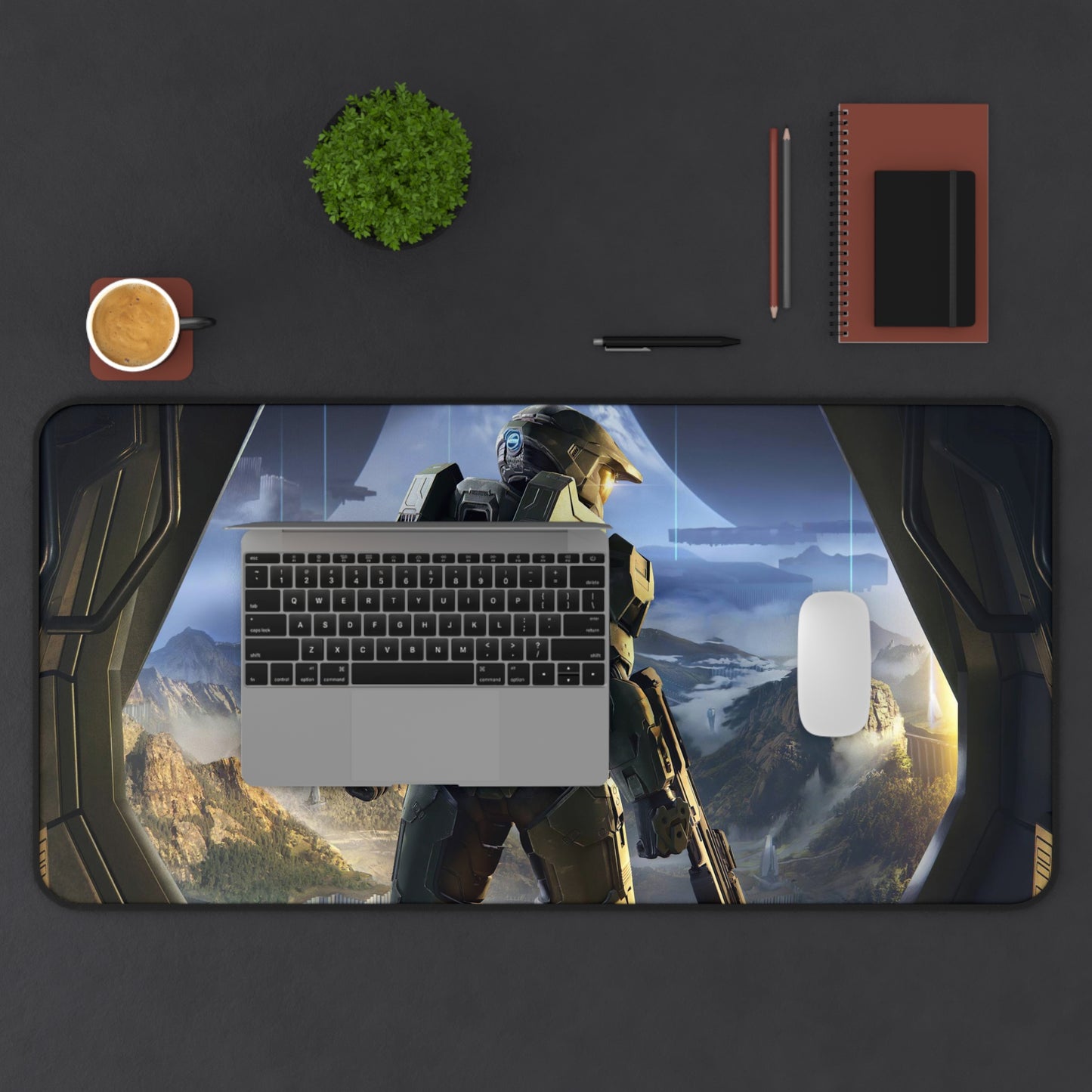 Hallo Desk Mat, Gaming keyboard matt, mousepad large, XXL extended deskpad mouse pad - Bold Print