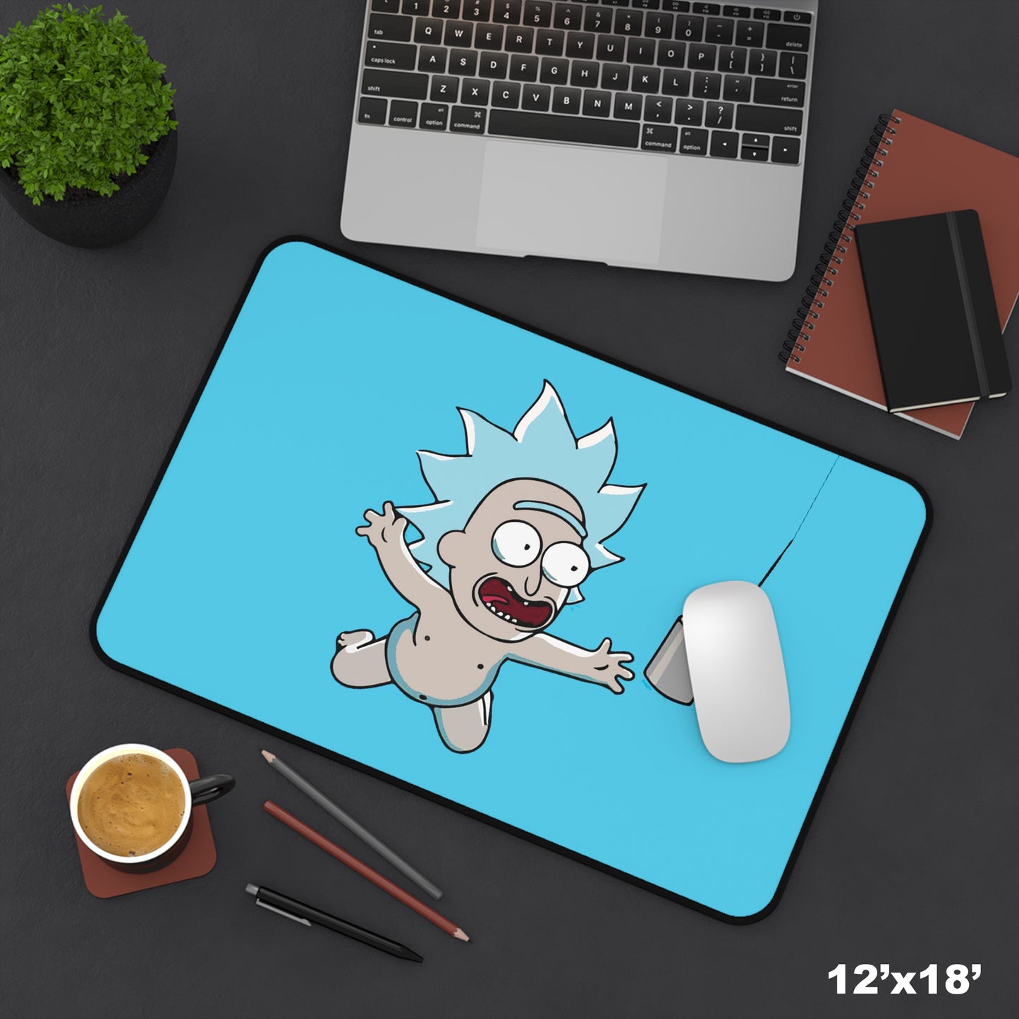 Rick and Morty nirvana Desk Mat, Gaming keyboard matt, mousepad large, XXL extended deskpad mouse pad - Bold Print