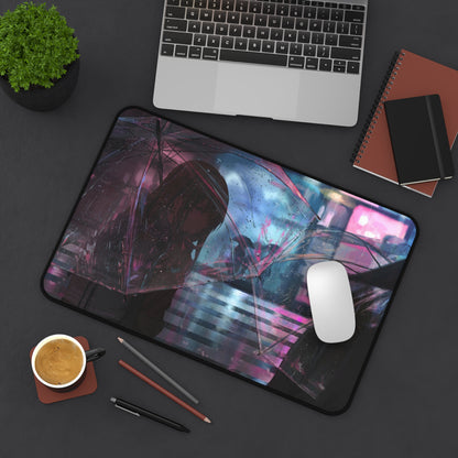 Girls with umbrellas in neon light Desk Mat, deskmat xl, Gaming keyboard matt, mousepad large, XXL extended deskpad mouse pad, large gaming mousepad - Bolt Print