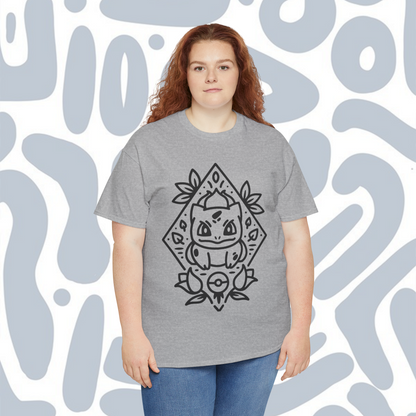Minimalist Bulbasaur T-Shirt, Funny Anime Unisex tee