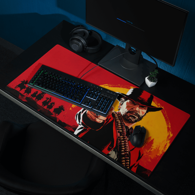 Red Dead Redemption Desk Mat, deskmat xl, Gaming keyboard matt, mousepad large, XXL extended deskpad mouse pad, large gaming mousepad - Bolt Print