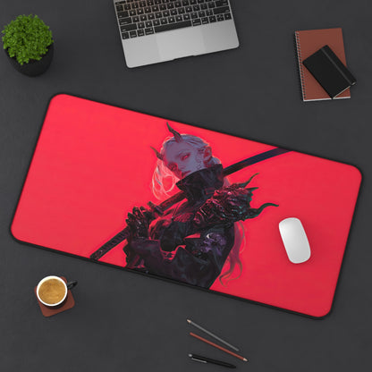 Anime Girl Demon Horn Gaming Desk Mat