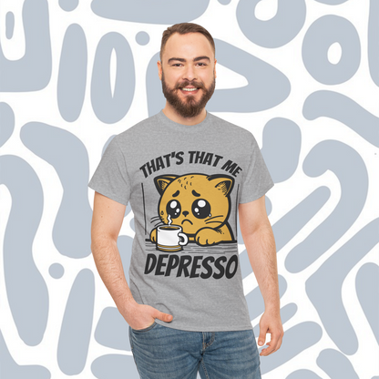Sad cat coffee T-Shirt, Funny Unisex tee